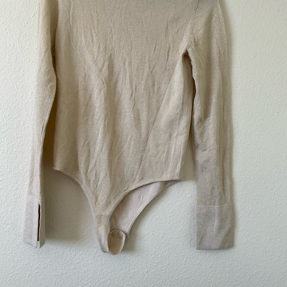 Athleta x Alicia Keys Inner Strength Bodysuit Gold Metallic Athleisure - Picture 7 of 8